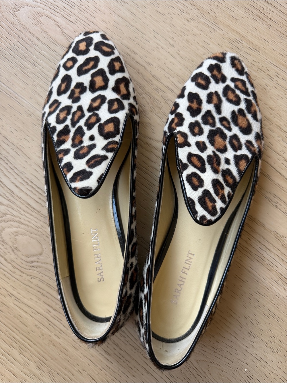 Sarah Flint Leopard-Print Pointed Loafers in Brown and Black